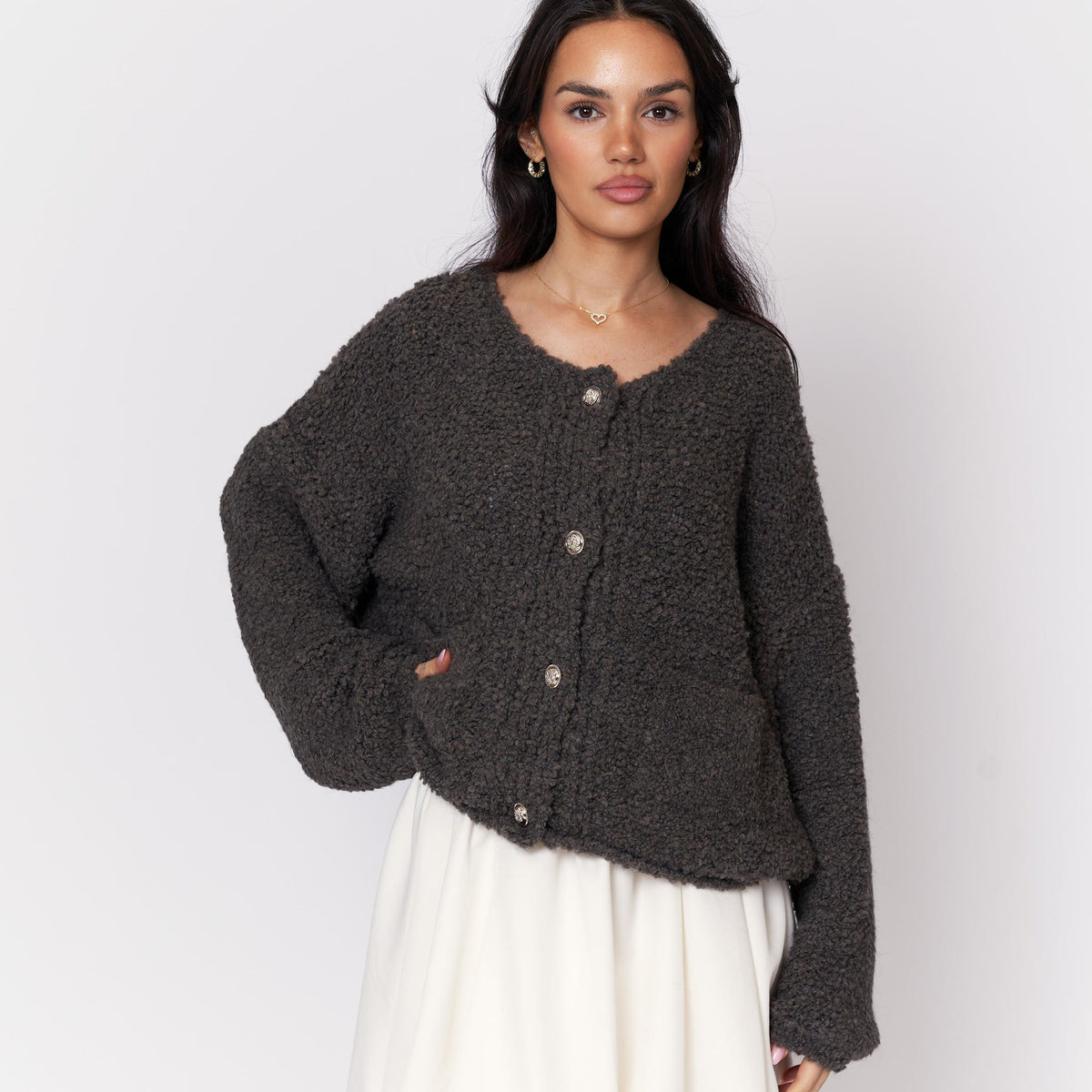 Cloe — Cárdigan bouclé acogedor