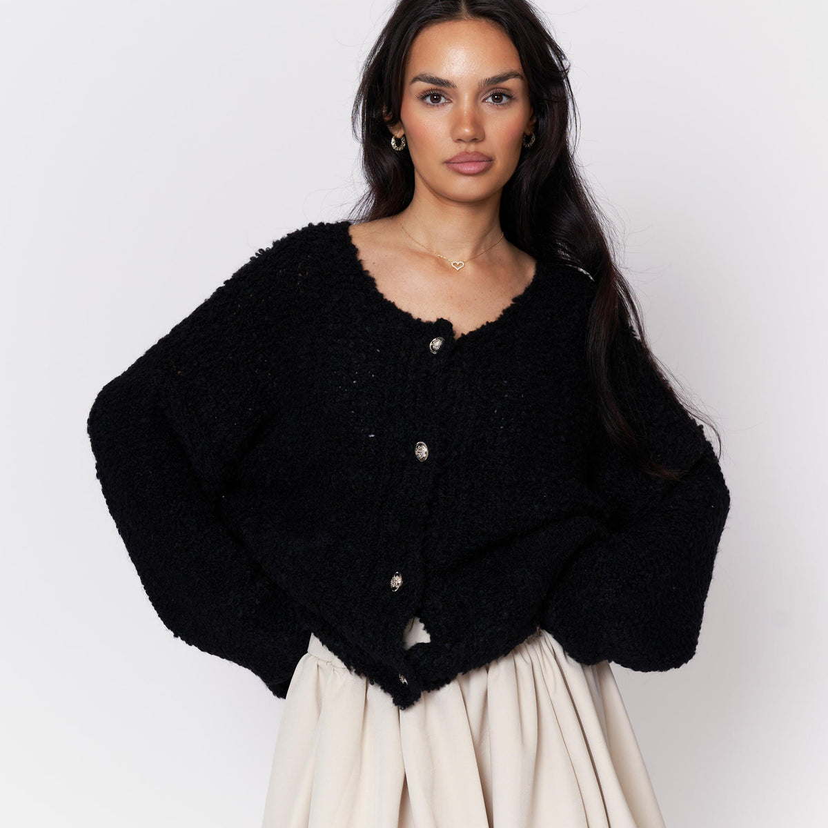 Cloe — Cárdigan bouclé acogedor