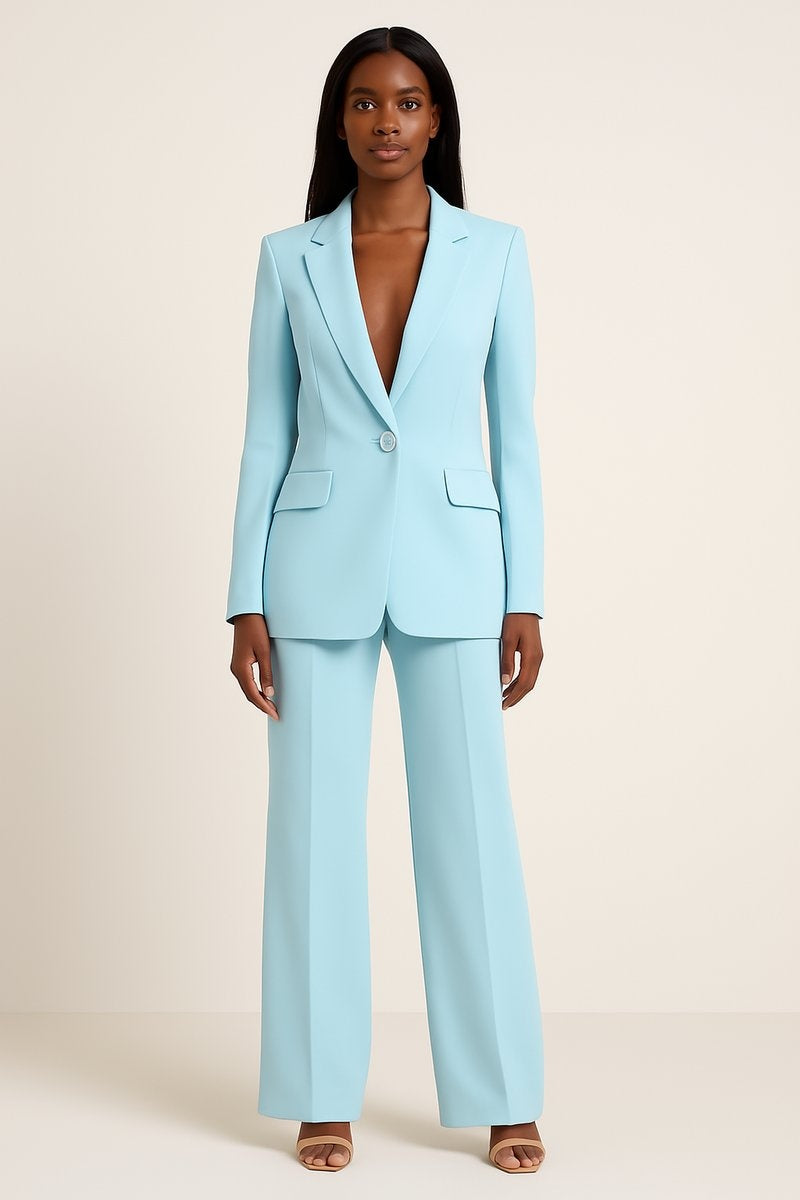Berenice — Conjunto de blazer entallado y pantalón de pierna ancha