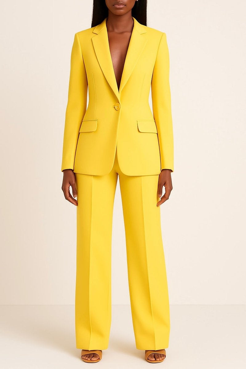 Berenice — Conjunto de blazer entallado y pantalón de pierna ancha