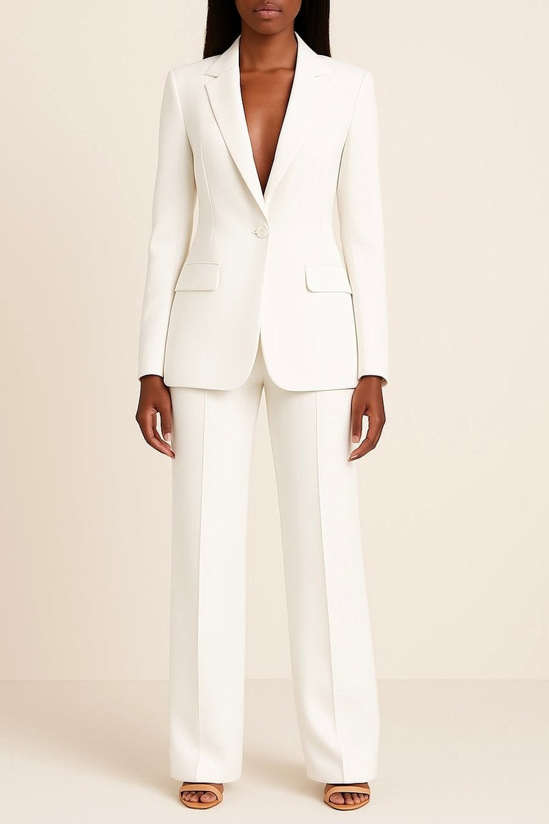 Berenice — Conjunto de blazer entallado y pantalón de pierna ancha