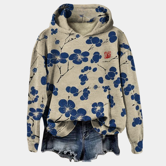 Jenara — Sudadera con capucha de estampado floral oversize