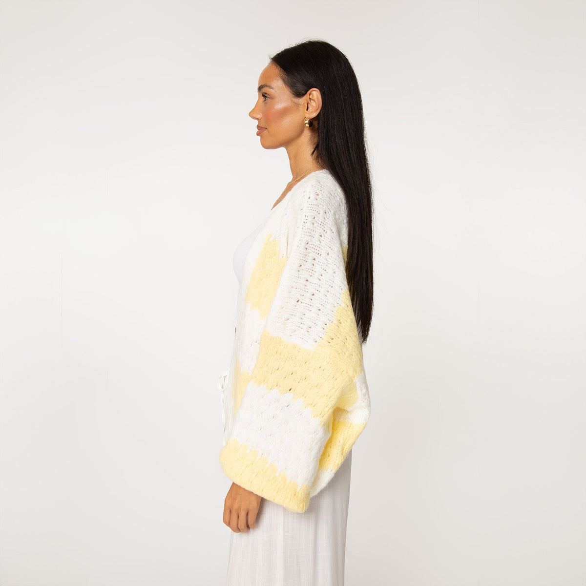 Lía — Cárdigan holgado de rayas llamativas