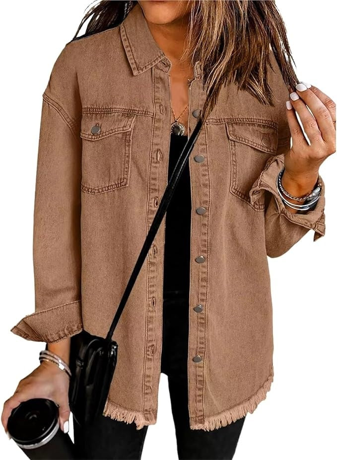 Leda — Sobrecamisa vaquera oversize de manga larga con bolsillos