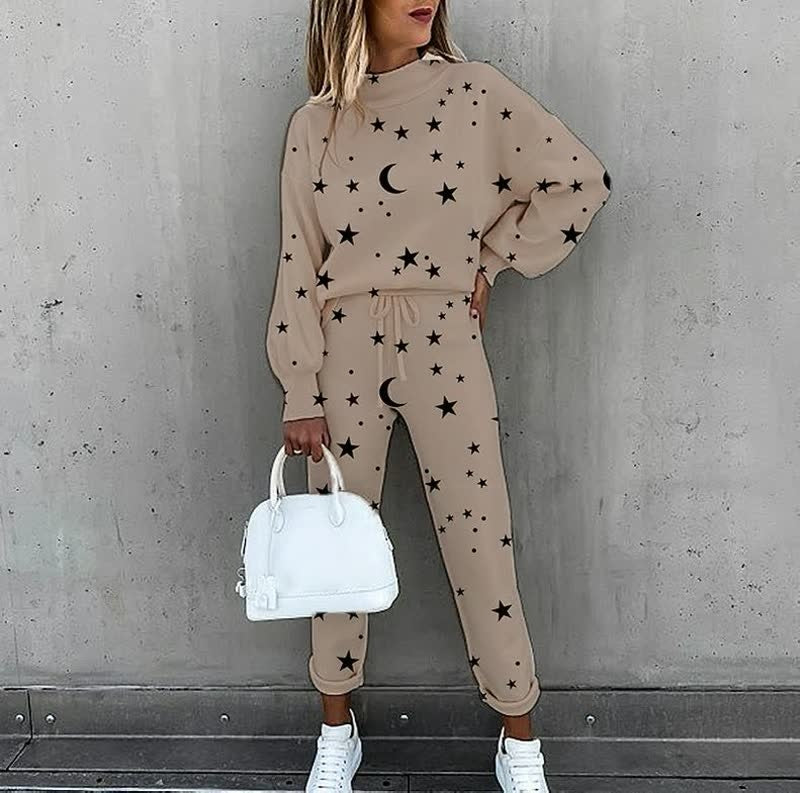Concha — Conjunto chándal de punto con estampado de estrellas