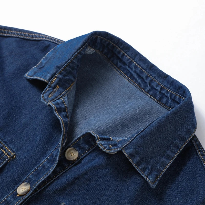 Dalma — Conjunto de denim de camisa de manga corta y shorts
