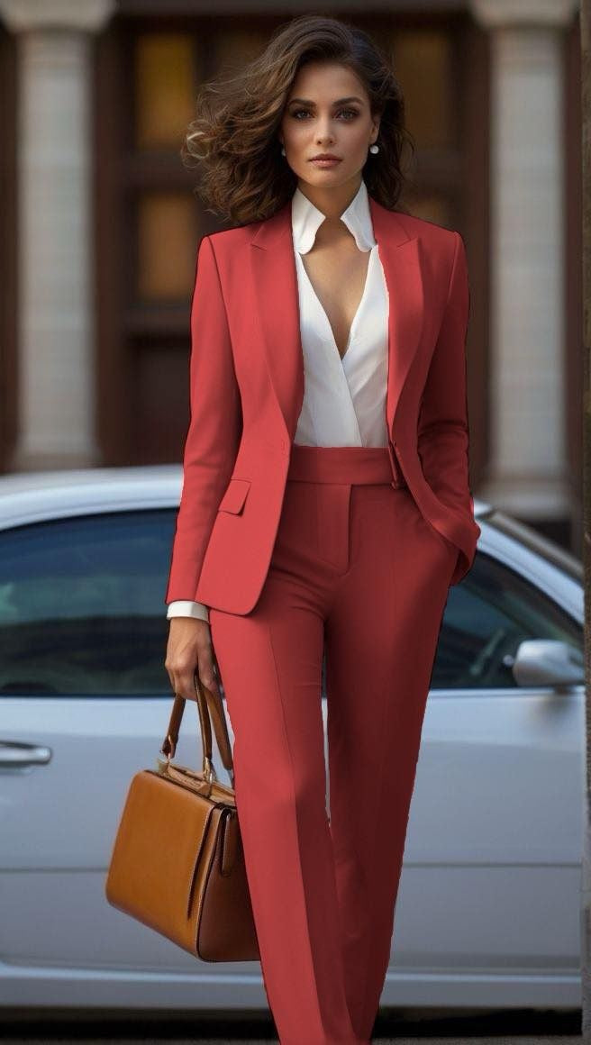 Adelina — Traje de chaqueta elegante con pantalón recto entallado