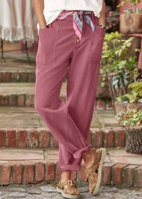 Emilce — Pantalón chino casual con bolsillos delanteros