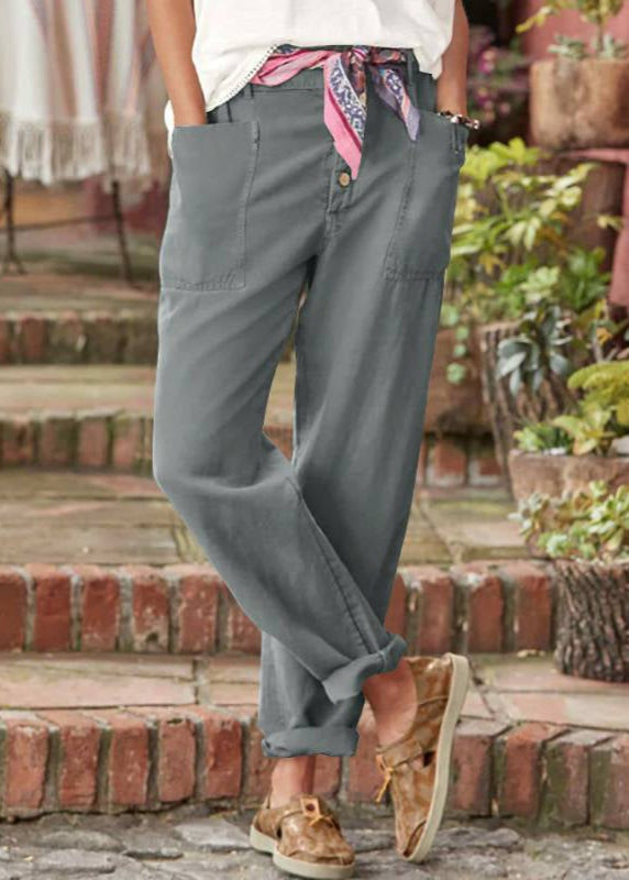 Emilce — Pantalón chino casual con bolsillos delanteros