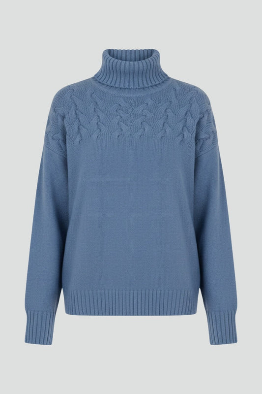 Montserrat | Jersey de Punto con Cuello Alto Mujer Trenzas Oversize