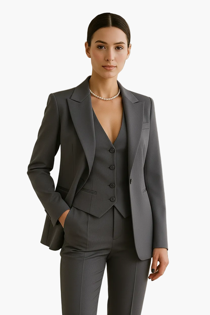Brisa — Traje de chaqueta de tres piezas con chaleco