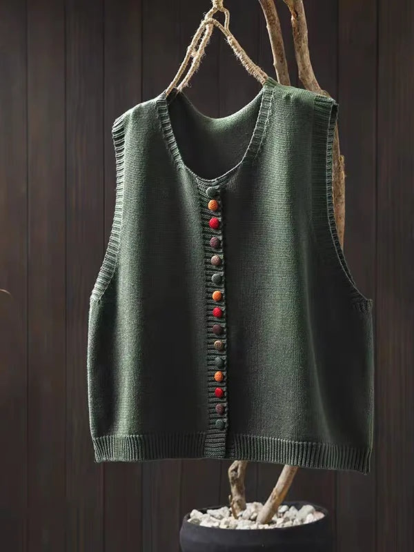 Vega | Chaleco de Punto Mujer Botonera Cuello V